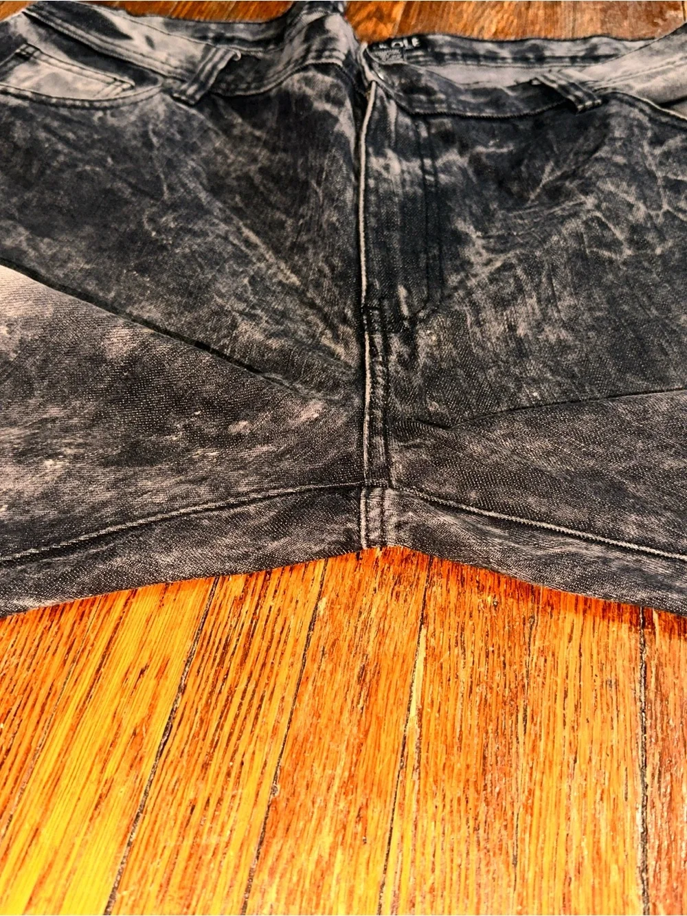 Men’s 38 x 32 Southpole Thrashed Distressed Urban Streetwear Black Jeans
